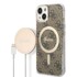 GUESS Originalna maska + punjač za iPhone 15/14/13 6,1", GUBPP14SH4EACSW, 4G Print MagSafe, plava smeđa